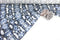 Blue Snakeskin Print Brushed Polyester Spandex Knit Jersey Fabric by the yard
